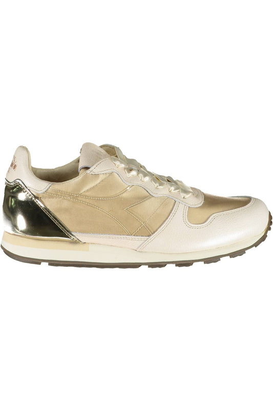 Diadora Beige Contrasting Lace-Up Sneakers