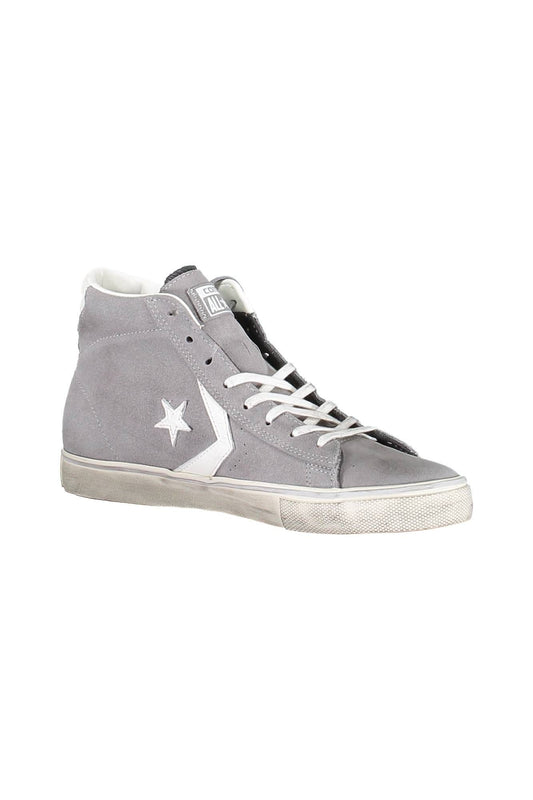 Converse Sleek Gray Leather Sneakers with Contrasting Sole