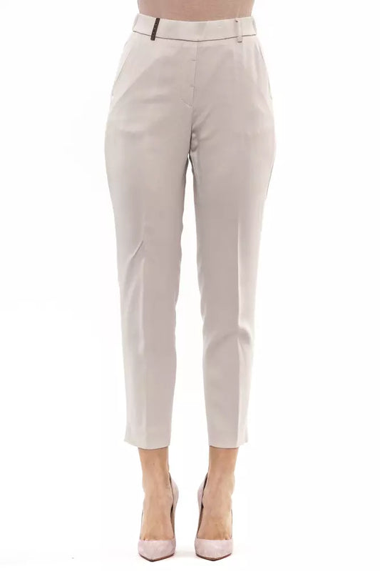 Peserico Beige Viscose Women Trouser