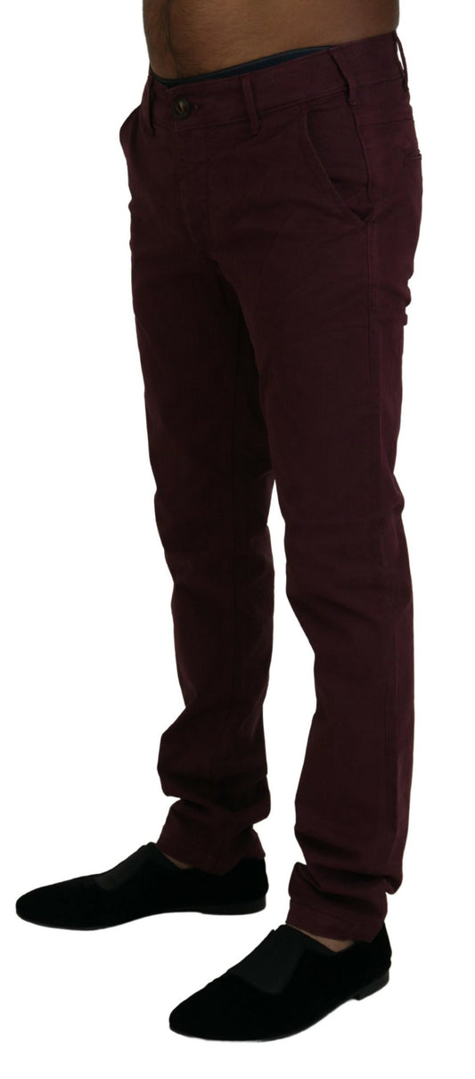 CYCLE Elegant Maroon Casual Skinny Pants