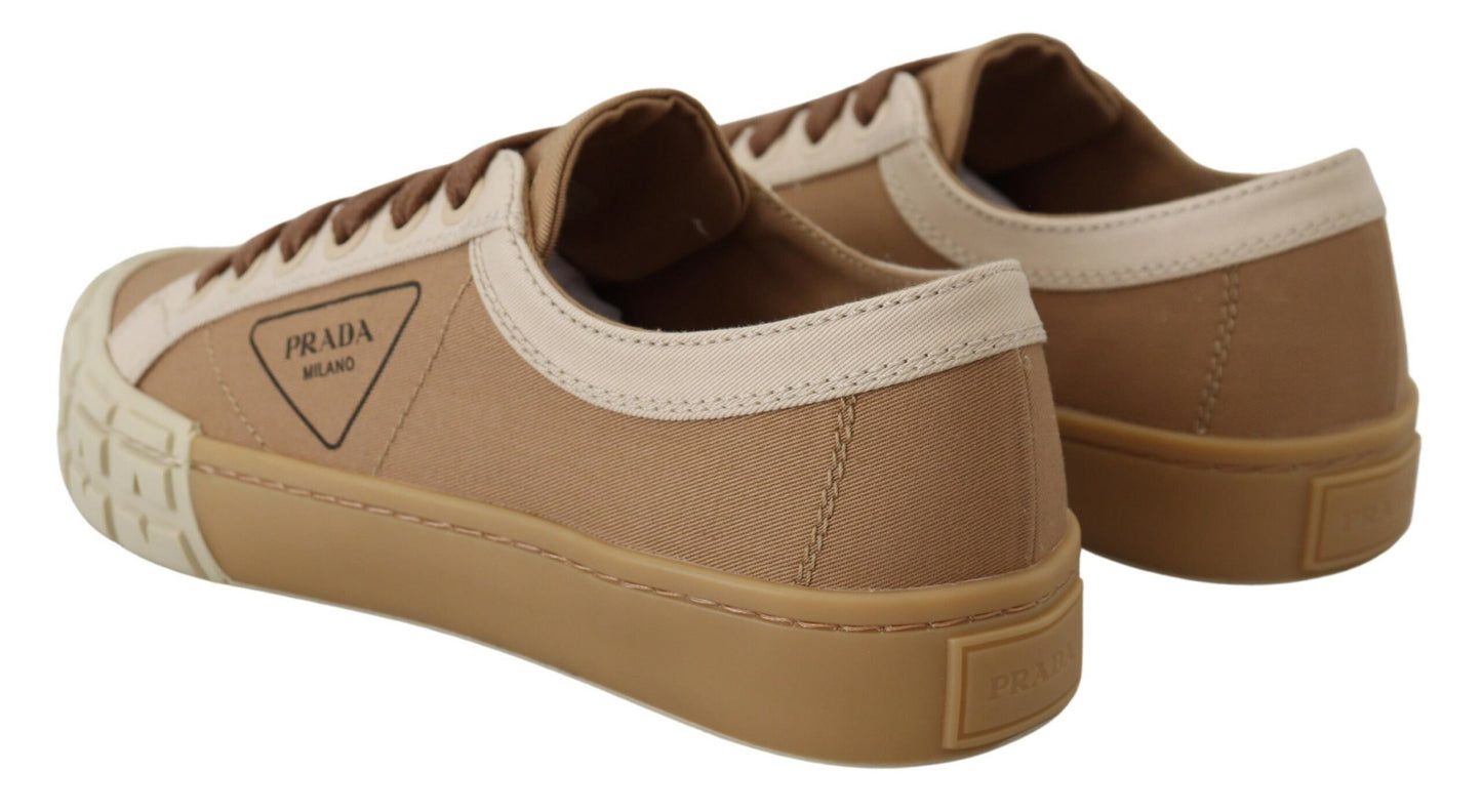 Prada Elegant Bicol Gabardine Sneakers