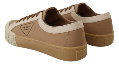 Prada Elegant Bicol Gabardine Sneakers