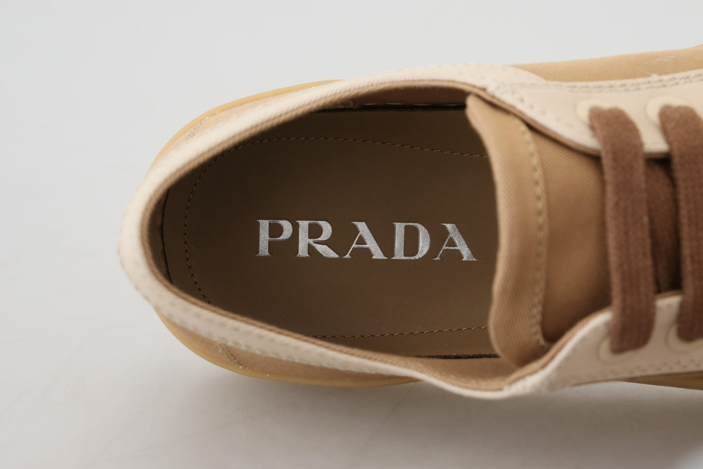 Prada Elegant Bicol Gabardine Sneakers