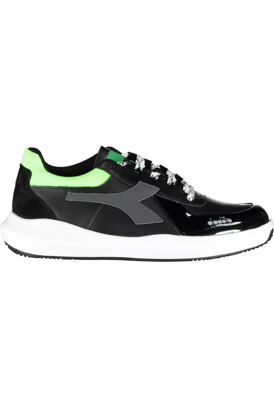 Diadora Black Contrasting Lace-Up Sneakers