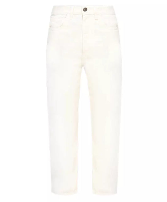 Twinset Chic White Cotton Regular Fit Jeans