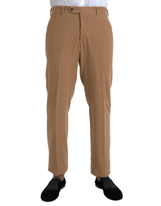 Prada Beige Cashmere Men Straight Fit Dress Pants