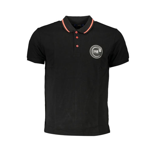 Cavalli Class Black Cotton Polo Shirt