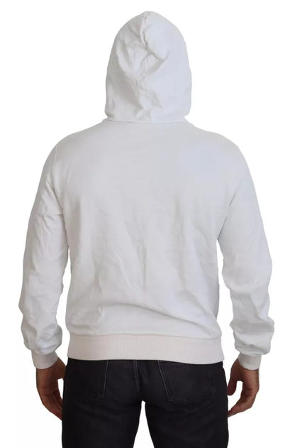 Dolce & Gabbana White Caesar Cotton Hooded Sweatshirt Sweater