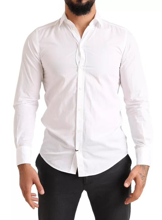 Dolce & Gabbana White Formal Cotton SlimFit Formal Dress Shirt