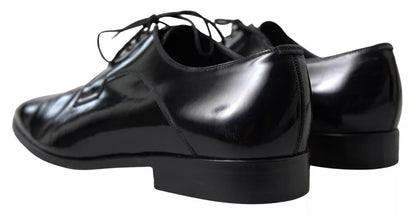 Dolce & Gabbana Black Polished Leather Formal Dress Shoes