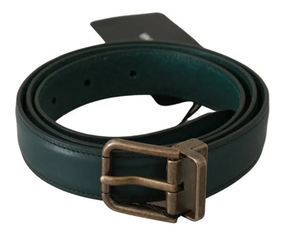 Dolce & Gabbana Green Gold Buckle Waist Leather Belt