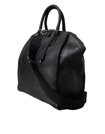 Dolce & Gabbana Black Washed Calfskin Biker Style Shopper Bag