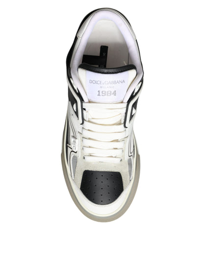 Dolce & Gabbana Black Silver Custom 2.Zero Low Top Sneakers Shoes