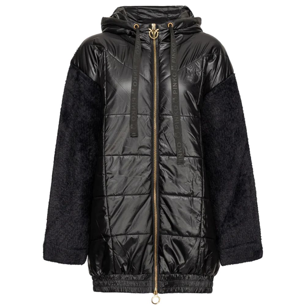 PINKO Black Nylon Jackets & Coat