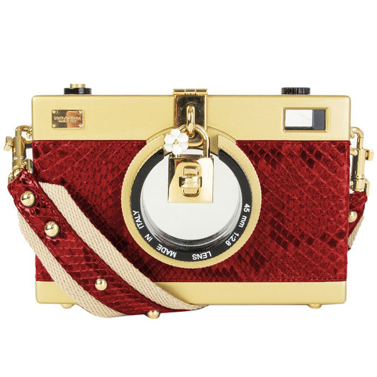 Dolce & Gabbana Red Leather Di Pitone Crossbody Bag