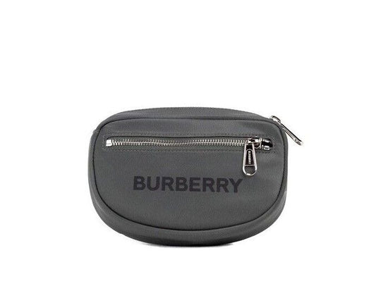 Burberry Cannon Charcoal Grey Branded Nylon Econyl Belt Bag Fanny Pack Handbag