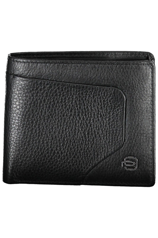 Piquadro Elegant Black Leather Dual-Compartment Wallet