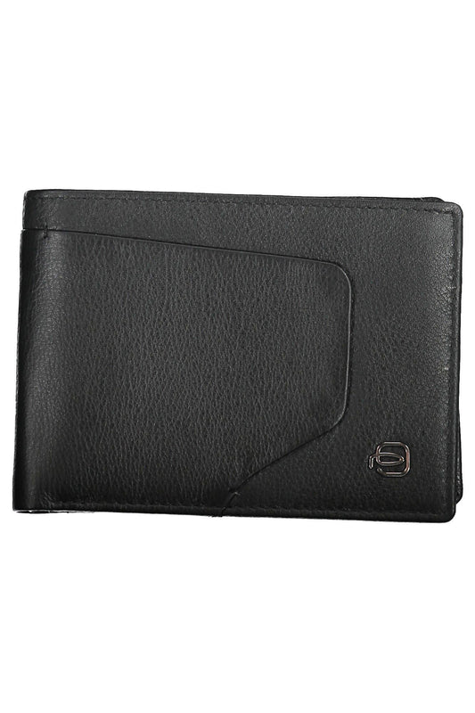 Piquadro Elegant Black Leather Dual-Compartment Wallet